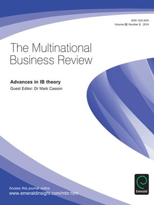 cover image of Multinational Business Review, Volume 22, Issue 3